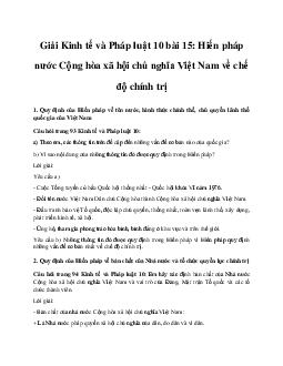 Giải Kinh tế và Pháp luật 10 bài 15 CD