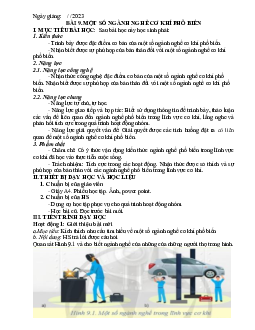 Giáo án Công nghệ 8 Bài 9: Một số ngành nghề cơ khí phổ biến | Cánh diều