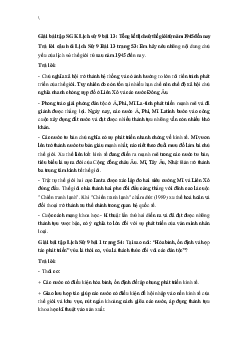 Giải bài tập SGK Lịch sử 9 bài 13