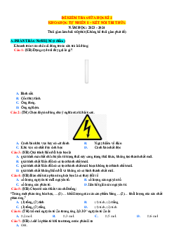 Đề thi giữa học kỳ 1 KHTN 8 Kết nối tri thức có đáp án