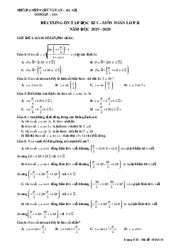 Đề cương ôn tập HK1 Toán 11 năm 2019 – 2020 trường Chu Văn An – Hà Nội