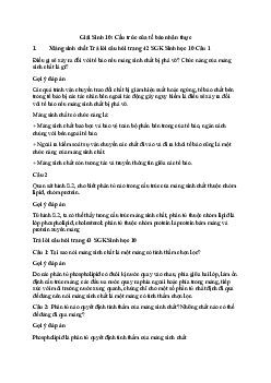 Giải Sinh học 10 Bài 8: Cấu trúc của tế bào nhân thực | Cánh diều