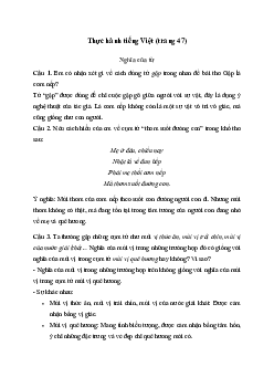 Soạn bài Thực hành tiếng Việt trang 47 - Kết nối tri thức 7