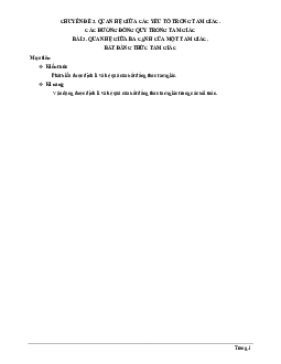 Chuyên đề quan hệ giữa ba cạnh của một tam giác, bất đẳng thức tam giác
