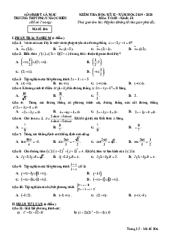 Đề thi HK2 Toán 10 năm 2019 – 2020 trường THPT Phan Ngọc Hiển – Cà Mau