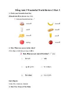 Giải BT Tiếng Anh 3 Wonderful World Review 5 Part 3