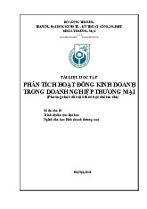 Tài liệu học tập môn Phân tích hoạt động kinh doanh | Đại học Kinh tế kỹ thuật công nghiệp