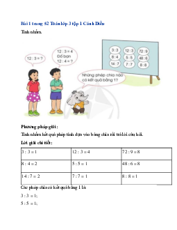 Giải Toán lớp 3 trang 52, 53 Luyện tập | Cánh Diều