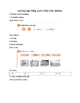 Sách bài tập Tiếng Anh 3 Global Success Unit 5 My hobbies