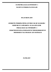 Submitted in partial fulfilment of the requirement of the degree of bachelor of arts in English | Học viện Hành chính Quốc gia