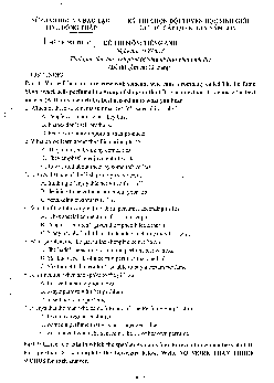 Kì thi chọn đội tuyển dự thi học sinh giỏi quốc gia năm 2017 tỉnh Đồng Tháp