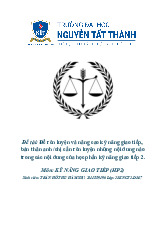 Rèn Luyện và Nâng Cao Kỹ Năng Giao Tiếp | Tiểu luận Kỹ Năng Giao Tiếp