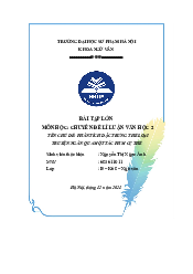 Phân tích đặc trương thể loại truyện quan môn Lý luận văn học | Đại học Sư Phạm Hà Nội