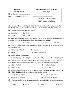 Bộ đề thi giữa học kì 2 lớp 12 môn Hóa học