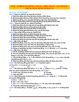 Trắc nghiệm hai đường thẳng chéo nhau, song song Hình học 11 (có đáp án)