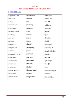 Bài tập Tiếng Anh 11 Unit 1 FRIENDSHIP(Có đáp án )