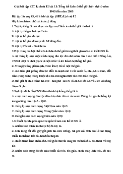 Giải SBT Lịch Sử 12 bài 11: Tổng kết lịch sử thế giới hiện đại từ năm 1945 đến năm 2000