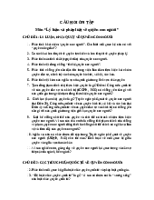Bộ câu hỏi ôn tập lý luận và pháp luật về quyền con người | Trường đại học Luật, Đại học Quốc gia Hà Nội