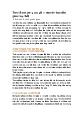 Tóm tắt nội dung các giá trị của văn học dân gian hay nhất