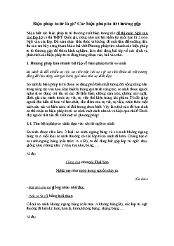 Phương pháp tìm nhanh các biện pháp tu từ thường gặp