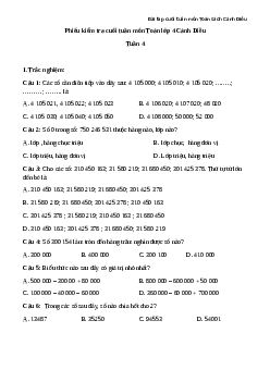 Phiếu bài tập cuối tuần lớp 4 môn Toán nâng cao Tuần 4 Cánh Diều