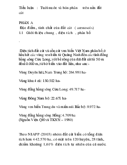 Tiểu luận Tưới nước và bón phân trên nền đất cát