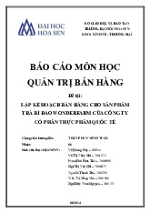 Tiểu luận quản trị bán hàng I Đại học Hoa Sen