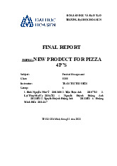 New Product Development for Pizza 4P's | Final Report Product Management