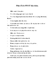 Phân Tích SWOT Bản Thân