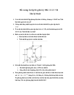 Đề cương ôn tập thi giữa kỳ