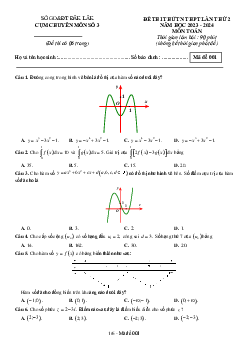 Đề thi thử TN THPT 2024 lần 2 môn Toán cụm chuyên môn số 3 – Đắk Lắk
