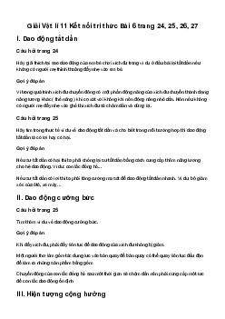 Vật lí 11 Bài 6: Dao động tắt dần. Dao động cưỡng bức. Hiện tượng cộng hưởng