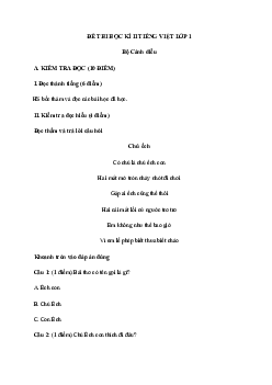 Đề thi học kì 2 môn Tiếng Việt lớp 1 sách Cánh Diều năm 2024 - Đề 4