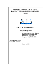 Tài liệu Tiếng anh chuyên nghành 1 | Trường đại học Điện Lực