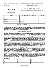 Đề thi chọn học sinh giỏi tỉnh lớp 9 năm học 2024 – 2025 môn Tiếng Anh - Bảng A