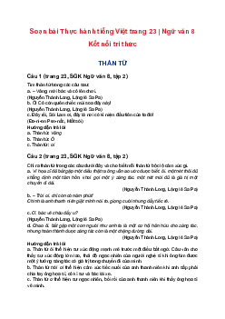Soạn bài Thực hành tiếng Việt trang 23 | Ngữ văn 8 Bài 6: Chân dung cuộc sống sách Kết nối tri thức