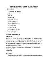 Bệnh Án Viêm Khớp Dạng Thấp Nội | Đại học Y khoa Vinh