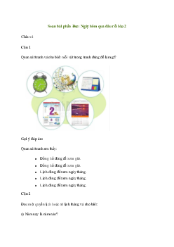 Soạn bài Ngày hôm qua đâu rồi (trang 14) | Tiếng việt 2 Sách Cánh diều