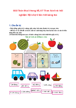 Giải Toán lớp 3 trang 86, 87 Thực hành và trải nghiệm Hội chợ Chân trời sáng tạo