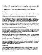 Viết đoạn văn bằng tiếng Anh về trường Đại học kèm bản dịch