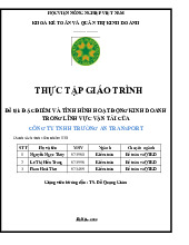 Đề cương sơ bộ Thực tập giáo trình Đề tài: đặc điểm và tình hình hoạt động kinh doanh Trong lĩnh vực vận tải của môn chủ nghĩa xã hội khoa học | Học viện Nông nghiệp Việt Nam