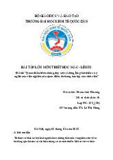 “Quan điểm biện chứng duy vật về động lực phát triển và ý nghĩa của việc nghiên cứu quan điểm đó trong học tập của sinh viên” | Bài tập lớn môn triết học mác - lênin