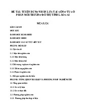 Đề tài: tuyển dụng nhân lực tại công ty cổ Phần môi trường đô thị tỉnh lào cai môn Quản trị nhân lực   | Học viện Nông nghiệp Việt Nam