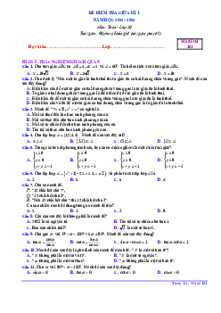 Đề giữa kỳ 1 Toán 10 năm 2023 – 2024 trường THPT chuyên Quốc học Huế