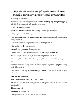 Soạn bài Viết báo cáo kết quả nghiên cứu có sử dụng trích dẫn, cước chú và phương tiện hỗ trợ Ngữ Văn 10 Sách Chân Trời Sáng Tạo