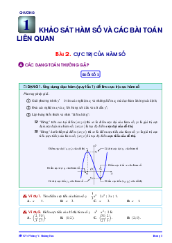 Bài giảng cực trị của hàm số – Phùng Hoàng Em Toán 12