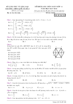 Đề khảo sát môn Toán 11 năm học 2017 – 2018 trường THPT Quế Võ 2 – Bắc Ninh