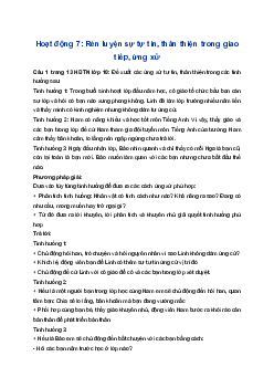 Giải Hoạt động trải nghiệm 10 Cánh diều: Hoạt động 7 chủ đề 1