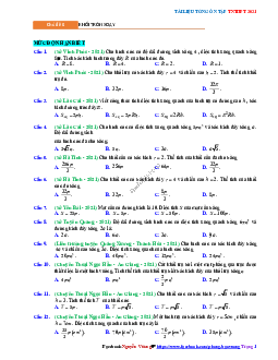 Tổng ôn tập TN THPT 2021 môn Toán: Khối tròn xoay Toán 12