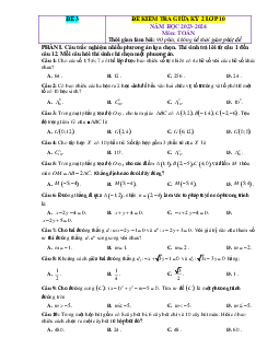 Đề thi giữa học kì 2 Toán 10 Cánh diều cấu trúc Bộ GD giải chi tiết-Đề 3